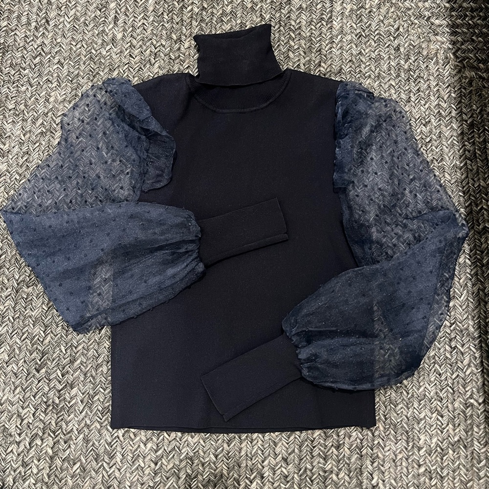 Blue turtleneck